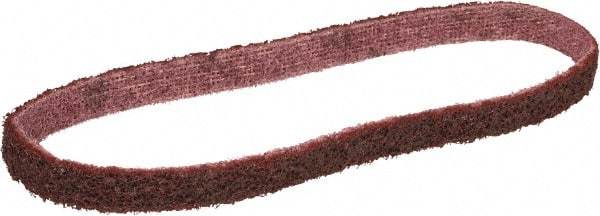 3M - 3/8" Wide x 13" OAL, Aluminum Oxide Abrasive Belt - Aluminum Oxide, Medium, Nonwoven, Series SC-BS - Americas Industrial Supply