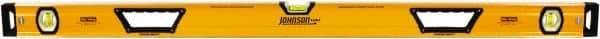 Johnson Level & Tool - 48" Long 3 Vial Box Beam Level - Aluminum, Yellow, 2 Plumb & 1 Level Vials - Americas Industrial Supply