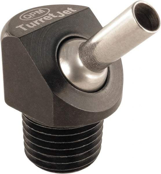 QPM Products - 5/16" Hose Inside Diam, Coolant Hose Nozzle - NPT, for Use with CNC Lathes - Americas Industrial Supply