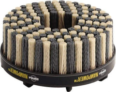 Brush Research Mfg. - 6" 180 Grit Ceramic/Silicon Carbide Tapered Disc Brush - Medium Fine Grade, CNC Adapter Connector, 0.71" Trim Length, 7/8" Arbor Hole - Americas Industrial Supply