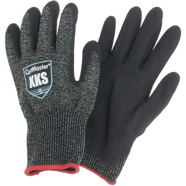 Value Collection - Size L, ANSI Cut Lvl A5, Puncture Lvl 4, Abrasion Lvl 4, Nitrile Coated Cut & Puncture Resistant Gloves - Palm Coated, Black, Paired - Americas Industrial Supply