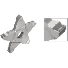 Iscar - 34L200PENTA C Grade IC908, 2.01mm Cutting Width Carbide Grooving Insert - Left Hand, 0.1mm Corner Radius, TiAlN Finish - Americas Industrial Supply