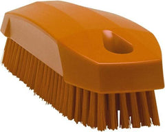 Vikan - 0.7" Bristle Length, Polyester Scrub Brush - 1-1/2" Wide Head, 4-1/2" OAL, Orange, Polypropylene Block - Americas Industrial Supply