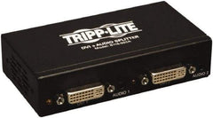 Tripp-Lite - DVI Splitter with Audio and Signal Booster - DVI Connector, Black, Use with Monitors - Americas Industrial Supply