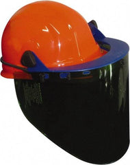 PRO-SAFE - Nylon Orange Ratchet Adjustment, Face Shield & Headgear Set - 20" Wide x 10" High x 0.06" Thick, Anti-Fog, Green Window - Americas Industrial Supply