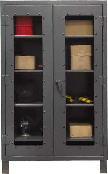 Durham - 4 Shelf Visible Storage Cabinet - Steel, 60" Wide x 24" Deep x 78" High, Gray - Americas Industrial Supply