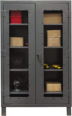 Durham - 4 Shelf Visible Storage Cabinet - Steel, 60" Wide x 24" Deep x 78" High, Gray - Americas Industrial Supply