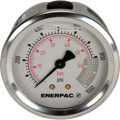 Enerpac - Hydraulic Pressure Gages & Adapters Type: Glycerine Filled Pressure Rating: 1000 - Americas Industrial Supply