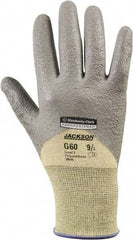 Jackson Safety - Size L (9), ANSI Cut Lvl 2, Polyurethane Coated Kevlar Cut Resistant Gloves - 9.4488" Long, Palm, Fingers & Knuckles Coated, Knit Wrist, Yellow/Gray, Paired - Americas Industrial Supply