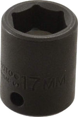 Proto - 3/8" Drive 17mm Standard Magnetic Impact Socket - 6 Points, 1-1/4" OAL - Americas Industrial Supply