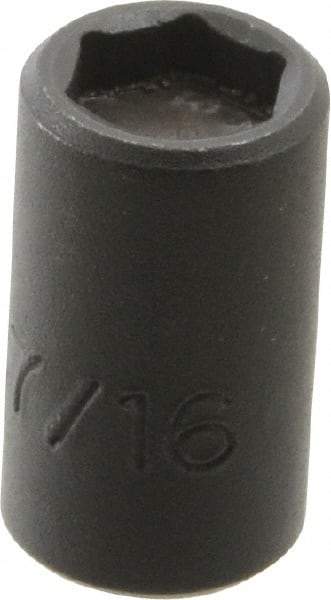 Proto - 3/8" Drive 7/16" Standard Magnetic Impact Socket - 6 Points, 1-3/32" OAL - Americas Industrial Supply