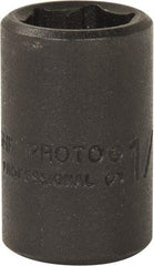 Proto - 3/8" Drive 1/2" Standard Magnetic Impact Socket - 6 Points, 1-3/32" OAL - Americas Industrial Supply