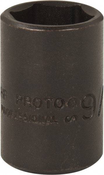 Proto - 3/8" Drive 9/16" Standard Magnetic Impact Socket - 6 Points, 1-3/32" OAL - Americas Industrial Supply