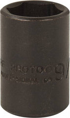Proto - 3/8" Drive 9/16" Standard Magnetic Impact Socket - 6 Points, 1-3/32" OAL - Americas Industrial Supply