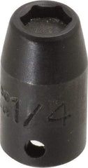 Proto - 1/4" Drive, 1/4" Socket, Power Socket - 6 Points, 7/8" OAL - Americas Industrial Supply
