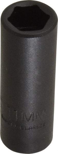 Proto - 3/8" Drive 11mm Deep Thin Wall Impact Socket - 6 Points, 2" OAL - Americas Industrial Supply