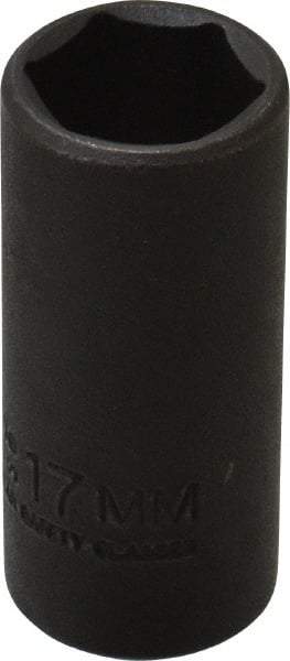 Proto - 3/8" Drive 17mm Deep Thin Wall Impact Socket - 6 Points, 2" OAL - Americas Industrial Supply