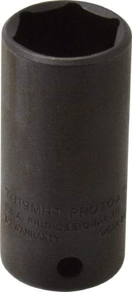 Proto - 3/8" Drive 19mm Deep Thin Wall Impact Socket - 6 Points, 2" OAL - Americas Industrial Supply