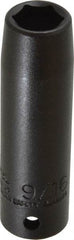 Proto - 1/2" Drive 9/16" Deep Thin Wall Impact Socket - 6 Points, 3-1/4" OAL - Americas Industrial Supply