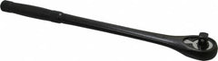 Proto - 1/2" Drive Pear Head Standard Ratchet - Black Oxide Finish, 15" OAL, 45 Gear Teeth, Standard Knurled Handle, Standard Head - Americas Industrial Supply