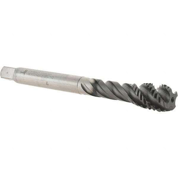 Value Collection - 1/2-13 UNC 4 Flute 2B Modified Bottoming Spiral Flute Tap - Powdered Metal, Hardlube Finish, 110.01mm OAL, Right Hand Flute, Right Hand Thread, Series AEP2256302 - Americas Industrial Supply