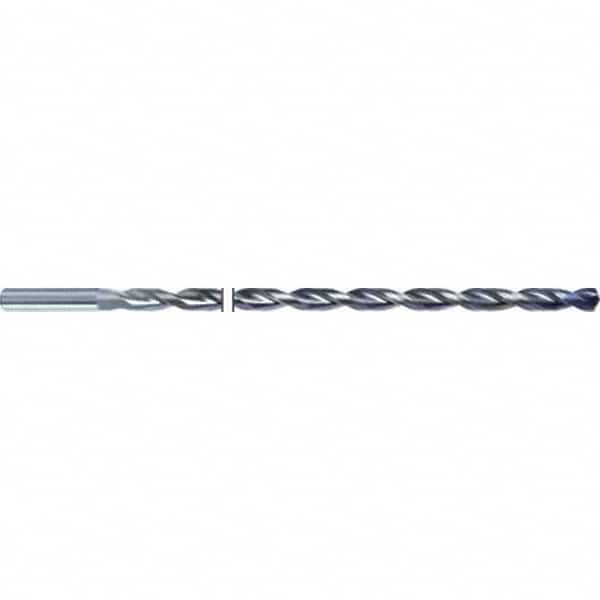 Guhring - 17/64" 135° Parabolic Flute Solid Carbide Screw Machine Drill Bit - TiAlN Finish, Right Hand Cut, 302mm Flute Length, 342mm OAL, Straight Shank, Through Coolant - Americas Industrial Supply
