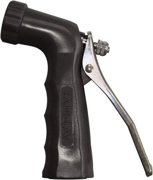 SANI-LAV - 3/4" Pipe, Insulated, Grade 3 Zinc Adjustable Spray Pattern Nozzle - Black, 3/4 GHT Connection, 6.5 Gal per min at 100 psi, 3/4 GHT, 3/4" Orifice Diam, For Use With Water - Americas Industrial Supply