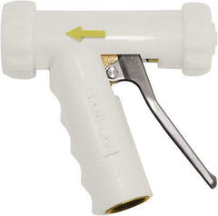 SANI-LAV - 3/4" Pipe, Insulated, Grade C-36000 Brass Adjustable Spray Pattern Nozzle - White, 3/4 GHT Connection, 8.9 Gal per min at 100 psi, 3/4 GHT, 3/4" Orifice Diam, For Use With Water - Americas Industrial Supply