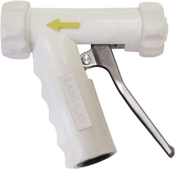SANI-LAV - 3/4" Pipe, Insulated, Grade 304 Stainless Steel Adjustable Spray Pattern Nozzle - White, 3/4 GHT Connection, 7 Gal per min at 100 psi, 3/4 GHT, 3/4" Orifice Diam, For Use With Water - Americas Industrial Supply