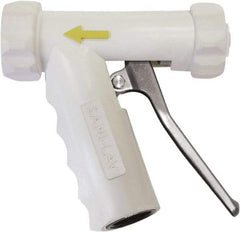 SANI-LAV - 3/4" Pipe, Insulated, Grade 304 Stainless Steel Adjustable Spray Pattern Nozzle - White, 3/4 GHT Connection, 7 Gal per min at 100 psi, 3/4 GHT, 3/4" Orifice Diam, For Use With Water - Americas Industrial Supply