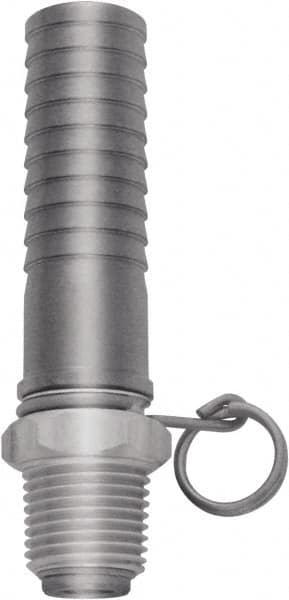 SANI-LAV - 1/2 NPT Thread Hose Barb x Male Swivel NPT Connector - 5/8" ID Hose x 0.8" OD Hose, Stainless Steel - Americas Industrial Supply