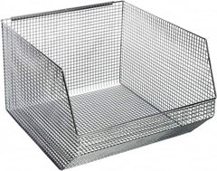 Quantum Storage - 175 Lb. Load Capacity, 18-1/2" Deep, Chrome Hopper Stacking Bin - 11-1/8" High x 17-1/8" Wide x 18-1/2" Long - Americas Industrial Supply