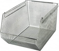 Quantum Storage - 175 Lb. Load Capacity, 18-1/2" Deep, Chrome Hopper Stacking Bin - 10-1/8" High x 11" Wide x 18-1/2" Long - Americas Industrial Supply