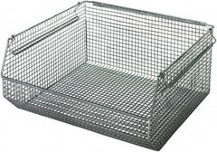 Quantum Storage - 175 Lb. Load Capacity, 14-1/2" Deep, Chrome Hopper Stacking Bin - 7" High x 16-1/4" Wide x 14-1/2" Long - Americas Industrial Supply
