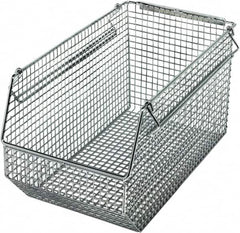Quantum Storage - 175 Lb. Load Capacity, 14-1/2" Deep, Chrome Hopper Stacking Bin - 7" High x 8" Wide x 14-1/2" Long - Americas Industrial Supply