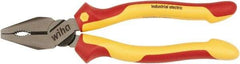 Wiha - 8" OAL, 1-13/16" Jaw Length, 1-5/32" Jaw Width, Insulated Slip Joint Pliers - Combination Pliers Tool - Americas Industrial Supply
