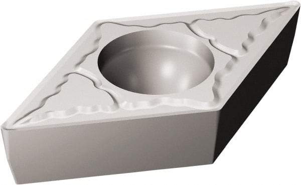 Sandvik Coromant - DCMT32.52 KM Grade H13A Carbide Turning Insert - Uncoated, 55° Diamond, 3/8" Inscr Circle, 5/32" Thick, 1/32" Corner Radius - Americas Industrial Supply