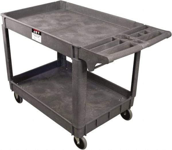 Jet - 550 Lb Capacity, 17" Wide x 39-3/4" Long x 33-1/2" High Standard Utility Cart - 2 Shelf, Plastic - Americas Industrial Supply