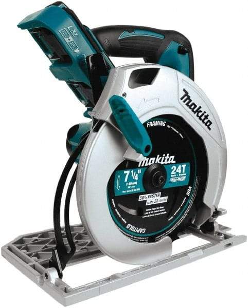 Makita - 18 Volt, 7-1/4" Blade, Cordless Circular Saw - 4,800 RPM, Lithium-Ion Batteries Not Included - Americas Industrial Supply