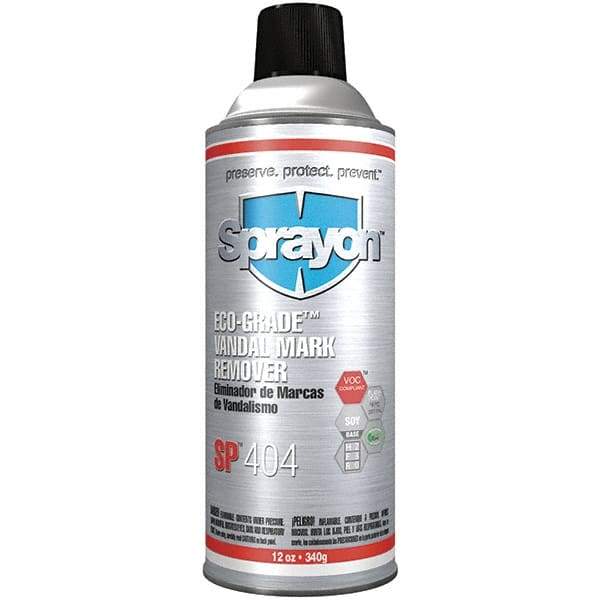 Sprayon - 12 oz Aerosol Can Graffiti/Vandal Mark Remover - VOC Content g/L 486, Removes Paint, Ink, Crayon, Marker & Scuff Marks - Americas Industrial Supply