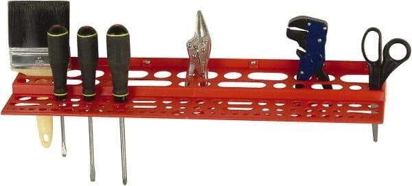 Quantum Storage - Tool Box Polypropylene Tool Rack - 24" Wide x 6" Deep x 2-3/4" High, Red, For Louvered Panels - Americas Industrial Supply