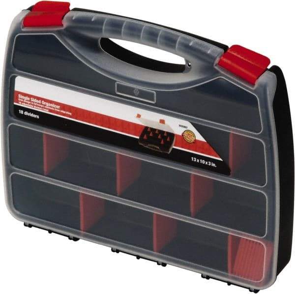 Quantum Storage - 13" Wide x 2" High x 10" Deep, Small Parts Organizer - Polypropylene Frame, 22 Compartments - Americas Industrial Supply