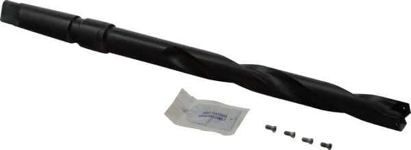 Allied Machine and Engineering - Series 1, 13/16" Max Diam, 3MT Taper Shank, Helical Flute Spade Drill - 6-1/2" Max Depth, 9-47/64" Body Length, 13-7/32" OAL, Extended Length, Through Coolant - Americas Industrial Supply