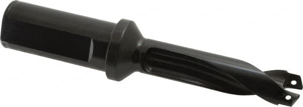 Allied Machine and Engineering - Series 18, 18 to 19.99mm Diam, 1" Diam Straight Shank with Flange, Straight Flute Spade Drill - 2-3/8" Max Depth, 3-45/64" Body Length, 5-63/64" OAL, Standard Length, Through Coolant - Americas Industrial Supply