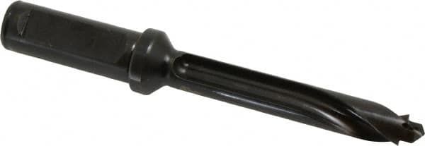 Allied Machine and Engineering - Series 14, 14 to 14.99mm Diam, 3/4" Diam Straight Shank with Flange, Straight Flute Spade Drill - 2-61/64" Max Depth, 4-1/32" Body Length, 6-1/16" OAL, Standard Length, Through Coolant - Americas Industrial Supply