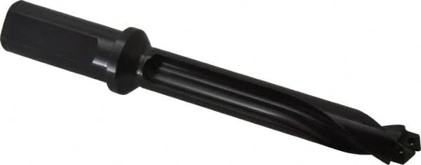 Allied Machine and Engineering - Series 20, 20 to 21.99mm Diam, 1" Diam Straight Shank with Flange, Straight Flute Spade Drill - 4-11/32" Max Depth, 5-11/16" Body Length, 7-61/64" OAL, Standard Length, Through Coolant - Americas Industrial Supply