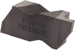 Kennametal - 3062NG Grade KCU10, 1.58mm Cutting Width Carbide Grooving Insert - 2.39mm Max Depth of Cut, Left Hand, 0.19mm Corner Radius, AlTiN Finish - Americas Industrial Supply