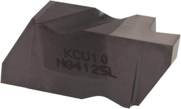 Kennametal - 4125NG Grade KCU10, 3.18mm Cutting Width Carbide Grooving Insert - 3.81mm Max Depth of Cut, Left Hand, 0.19mm Corner Radius, AlTiN Finish - Americas Industrial Supply