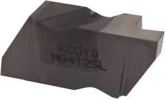 Kennametal - 4125NG Grade KCU10, 3.18mm Cutting Width Carbide Grooving Insert - 3.81mm Max Depth of Cut, Left Hand, 0.19mm Corner Radius, AlTiN Finish - Americas Industrial Supply