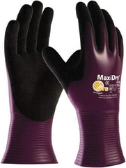 ATG - Size XL Nitrile Coated Polyethylene Blend General Protection Work Gloves - For General Purpose, Palm Coated, Slip-On Cuff, Full Fingered, Purple, Paired - Americas Industrial Supply
